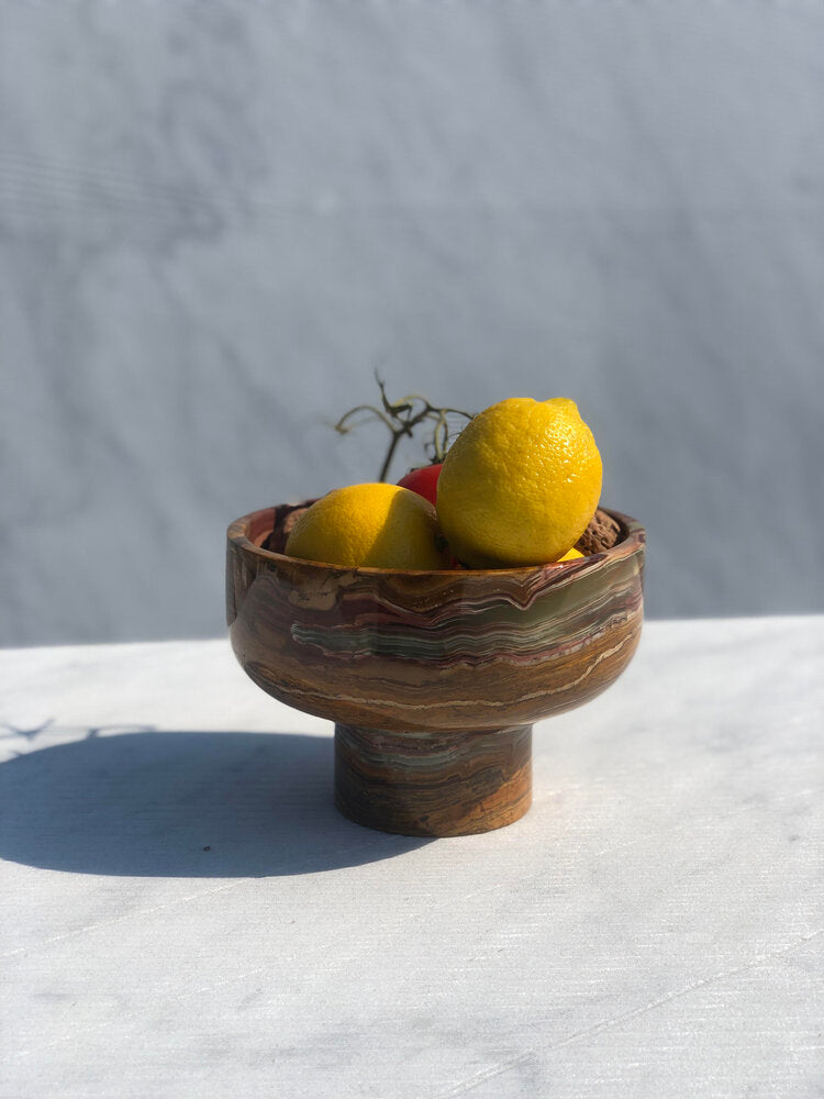 Lotte green onyx bowl by Bloc Studios