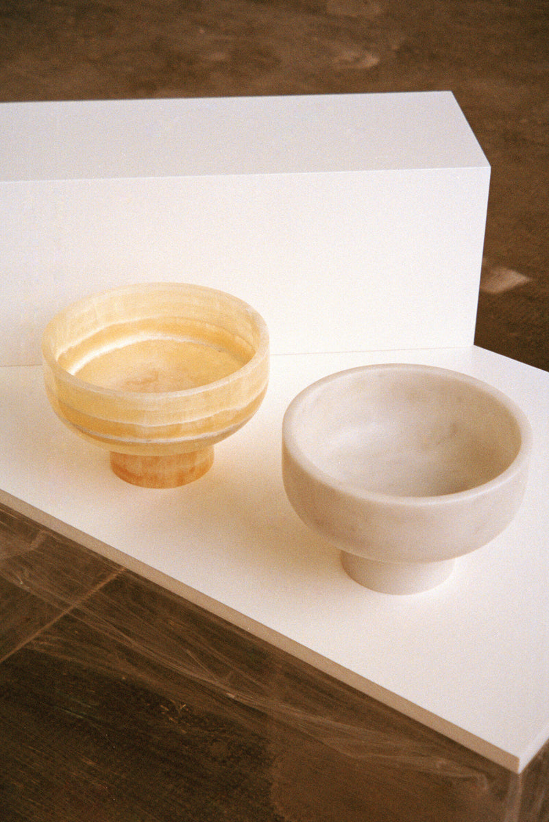 Lotte honey onyx bowl by Bloc Studios